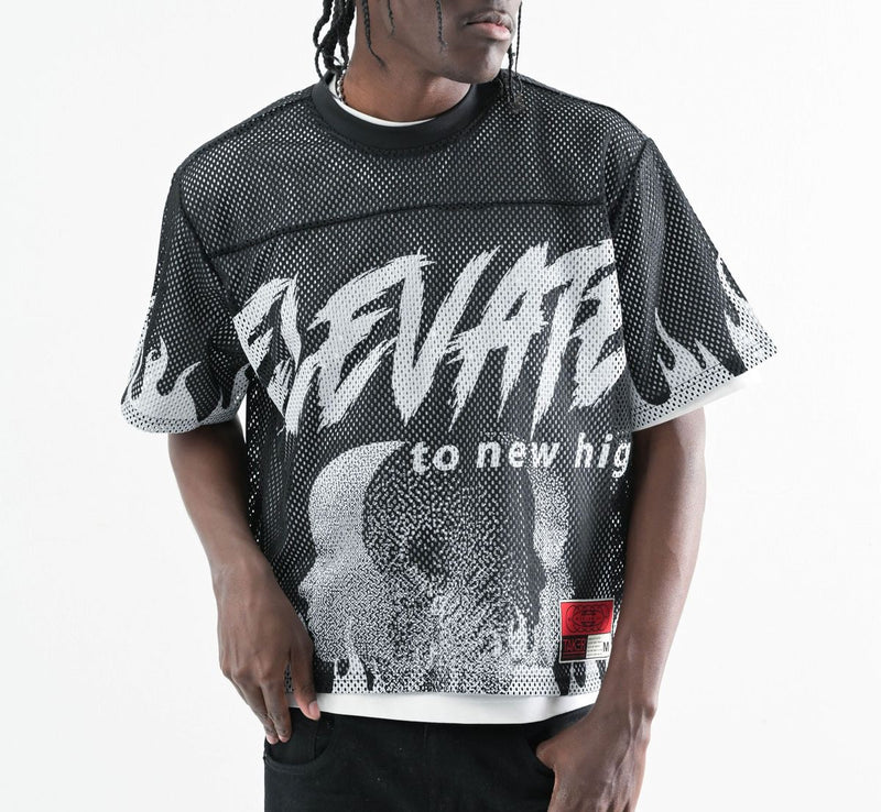 TAKER CROPPED MESH JERSEY (BLACK)
