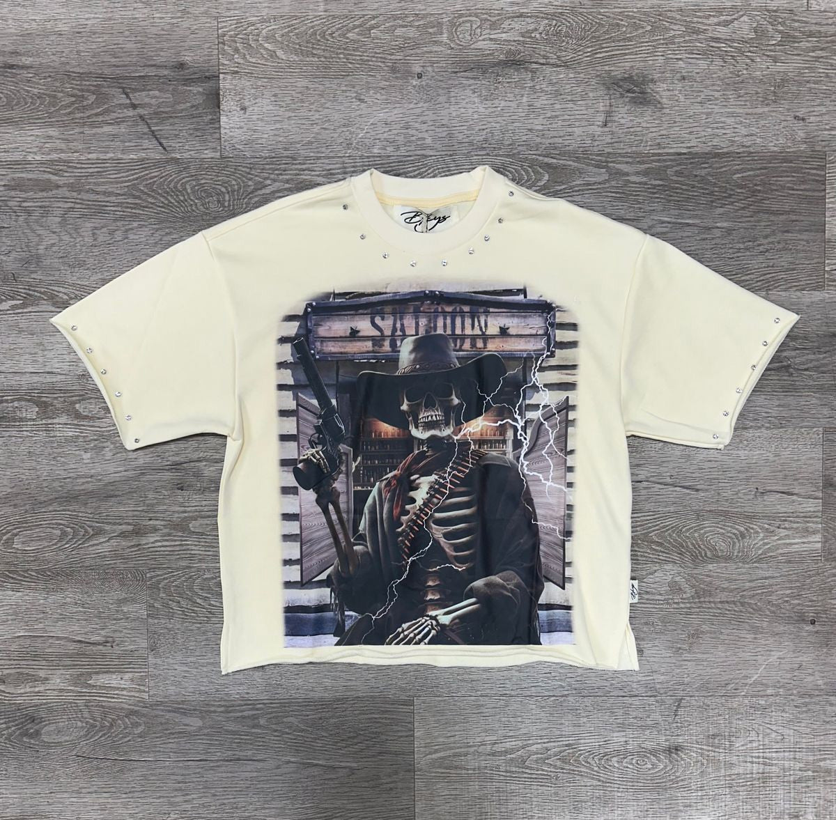 "WILD" F-TERRY CROPPED T-SHIRT (T1245)