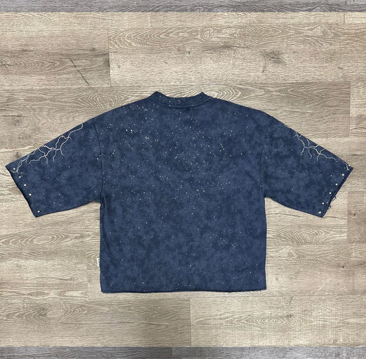 "SKULL RIDER" F-TERRY CROPPED T-SHIRT (T1254)