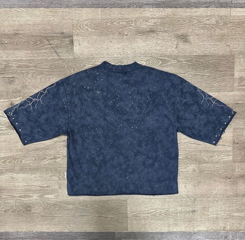 "SKULL RIDER" F-TERRY CROPPED T-SHIRT (T1254)