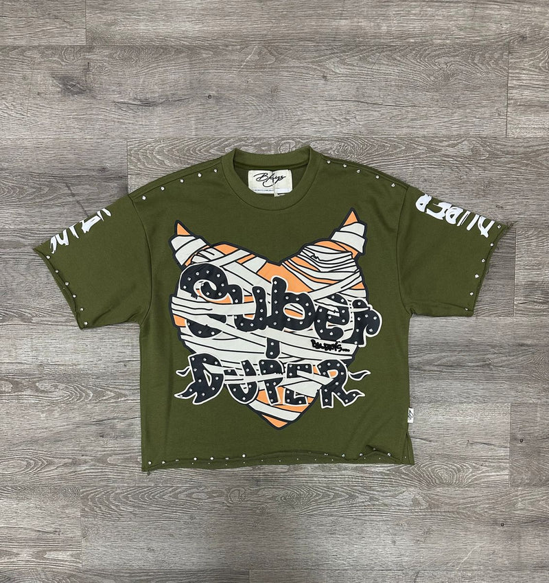 "SUPER DUPER" F-TERRY CROPPED TEE (T1284)