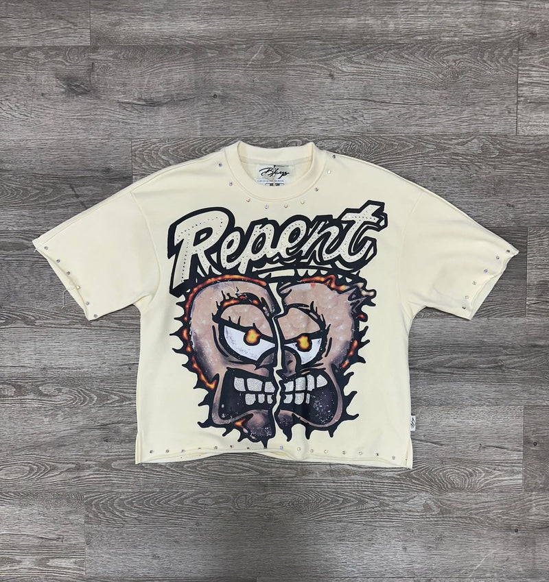 "REPENT" F-TERRY CROPPED TEE (T1289)