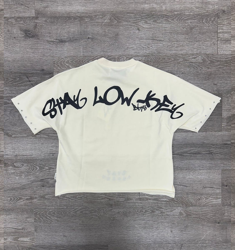 "LOW KEY" F-TERRY CROPPED TEE (T1281)