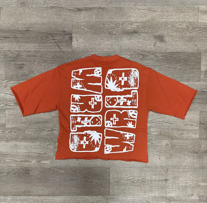 "TRAPPED" F-TERRY CROPPED T-SHIRT