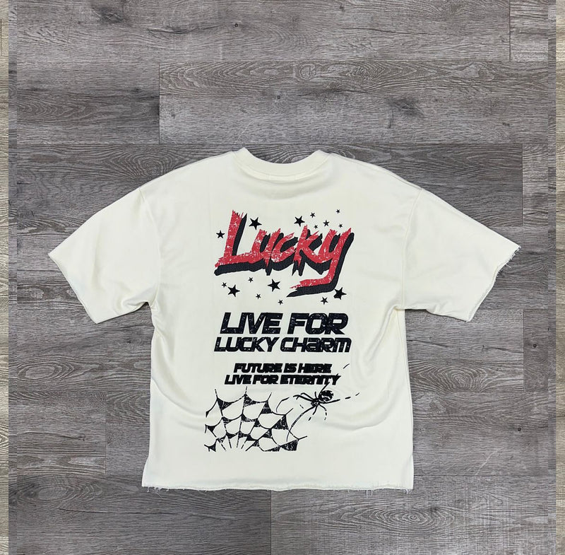 "LIVE FOR LUCKY" F-TERRY T-SHIRT