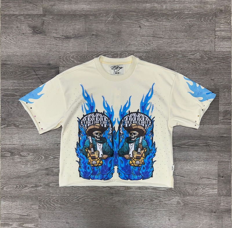 "ON FIRE" F-TERRY CROPPED TEE (T1288)