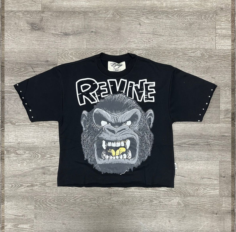 "REVIVE" F-TERRY CROPPED TEE (T1282)