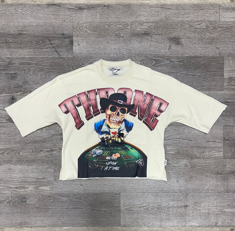 "THRONE" F-TERRY CROPPED T-SHIRT (T1241)