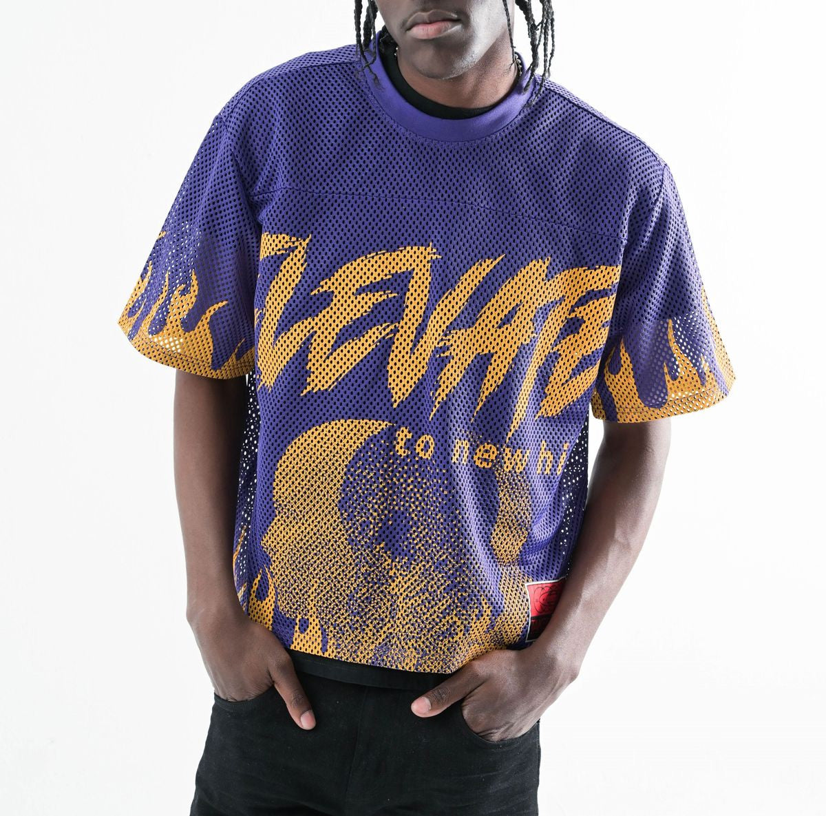 TAKER CROPPED MESH JERSEY (Purple)
