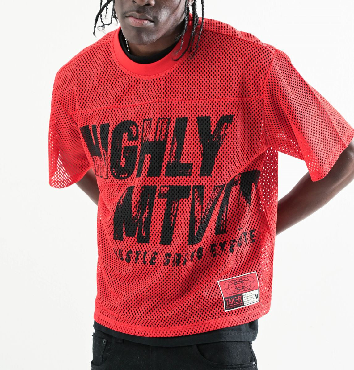 TAKER CROPPED MESH JERSEY (RED)